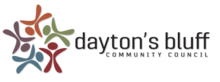 Dayton's Bluff Community Council wordmark log with graphic